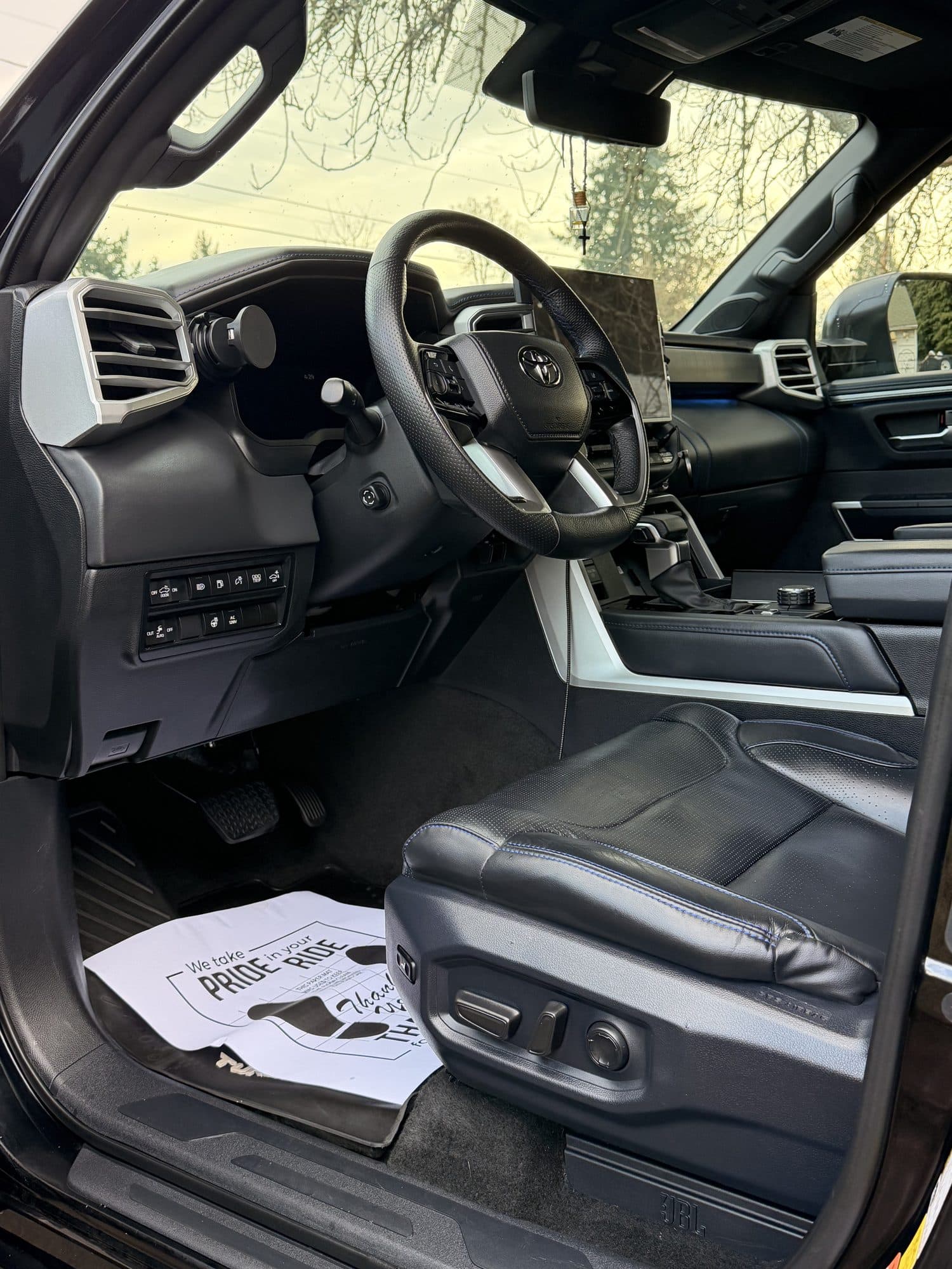 Detailed truck interior — dash, console and vents